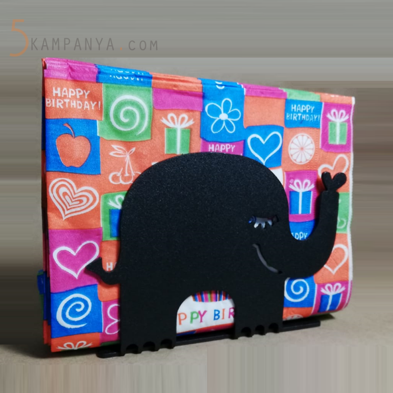 Fil Figürlü Dekoratif Metal Peçetelik