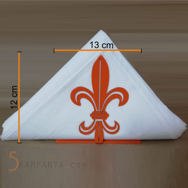 Vintage Zambak Figürlü Dekoratif Metal Peçetelik