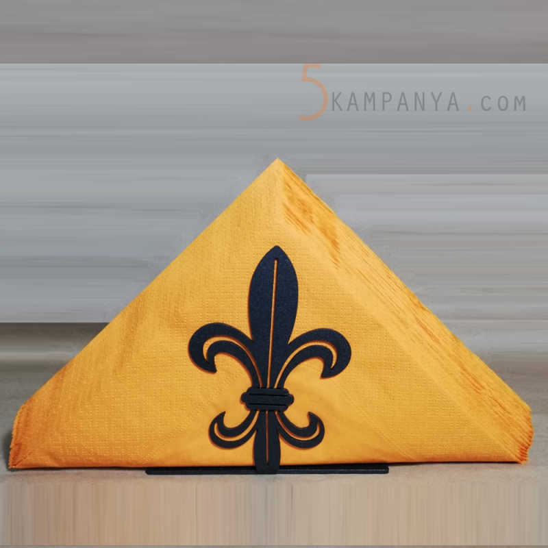 Zambak Figürlü Dekoratif Metal Peçetelik