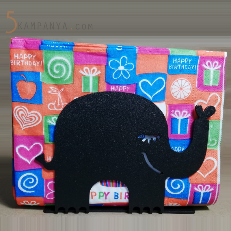 Fil Figürlü Dekoratif Metal Peçetelik