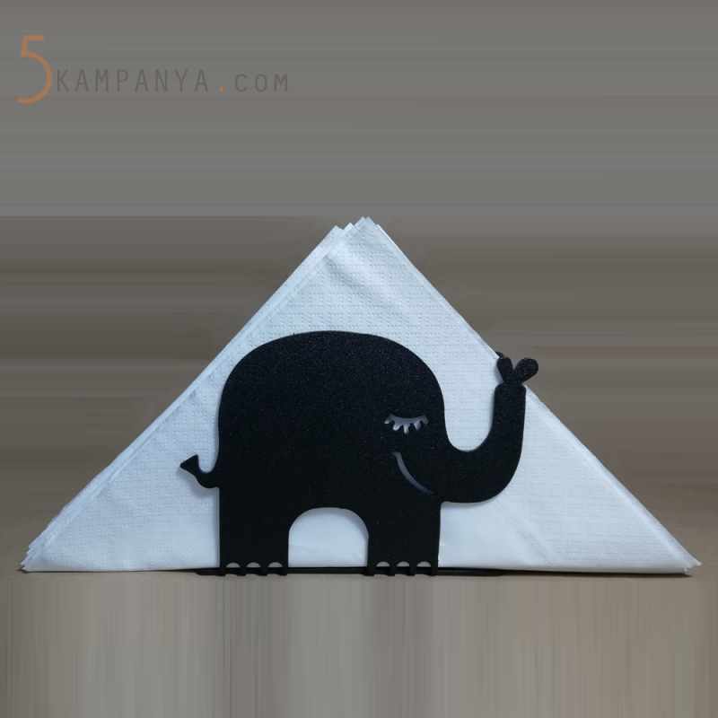 Fil Figürlü Dekoratif Metal Peçetelik