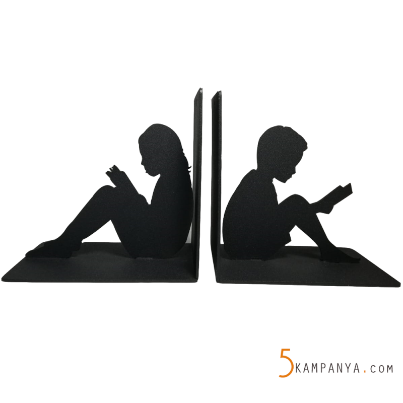 Kitap Okuyan Çocuklar Temali Kitap Tutucu Metal Destekleri