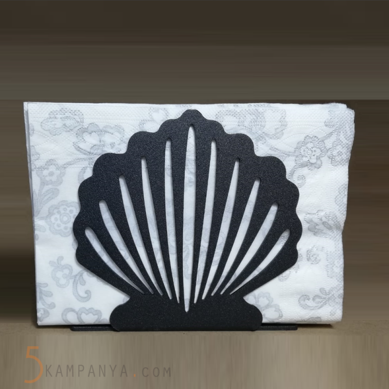 İstiridye Figürlü Dekoratif Metal Peçetelik