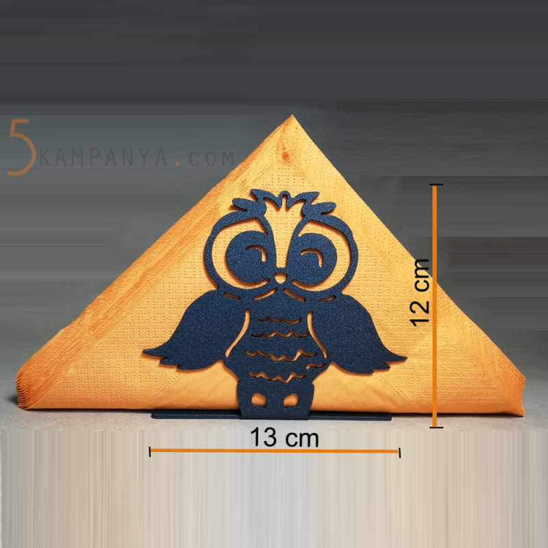 Baykuş Figürlü Dekoratif Metal Peçetelik 