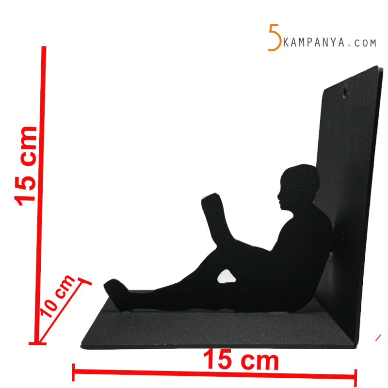 Kitap Okuyan Kadın ve Erkek Figürlü Dekoratif Metal Kitap Tutucu