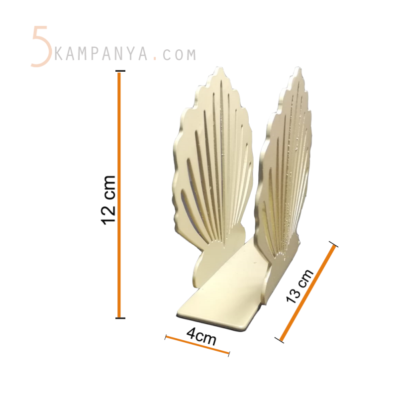 Deniz Kabuğu Figürlü Dekoratif Gold (Altın Rengi) Metal Peçetelik