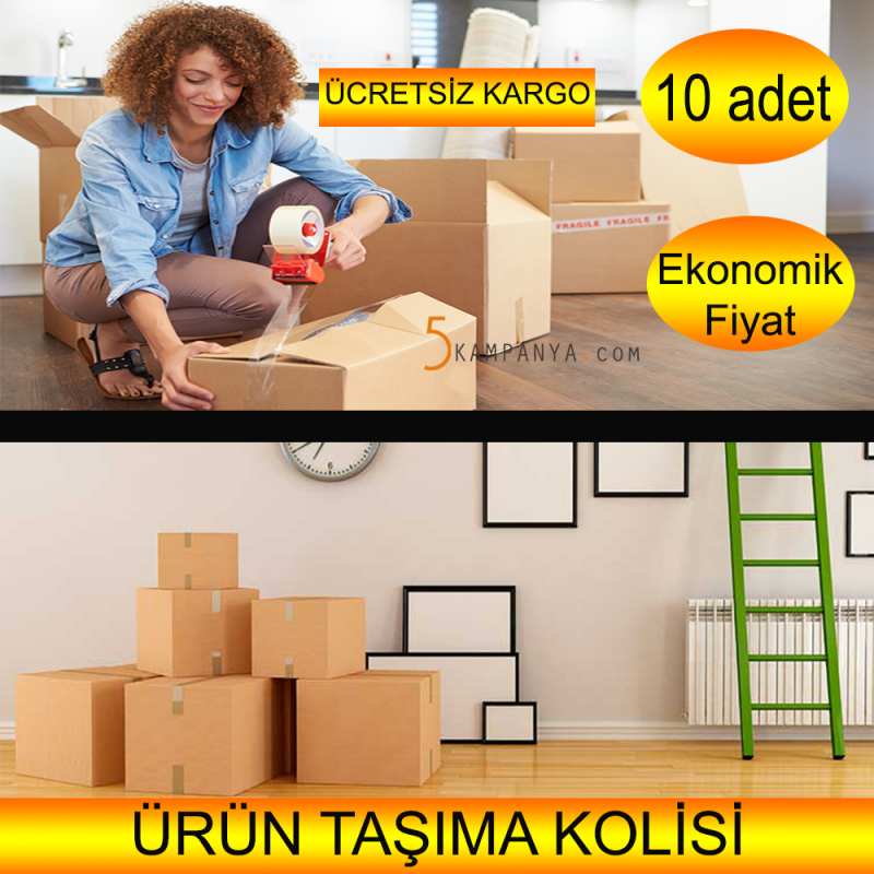 Büyük Boy Taşınma Kolisi Boş Karton Koli  10 adet