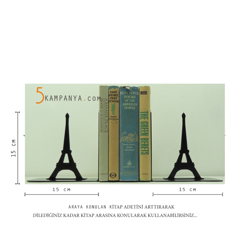 Metal Kitap Tutucu Eyfel Kulesi