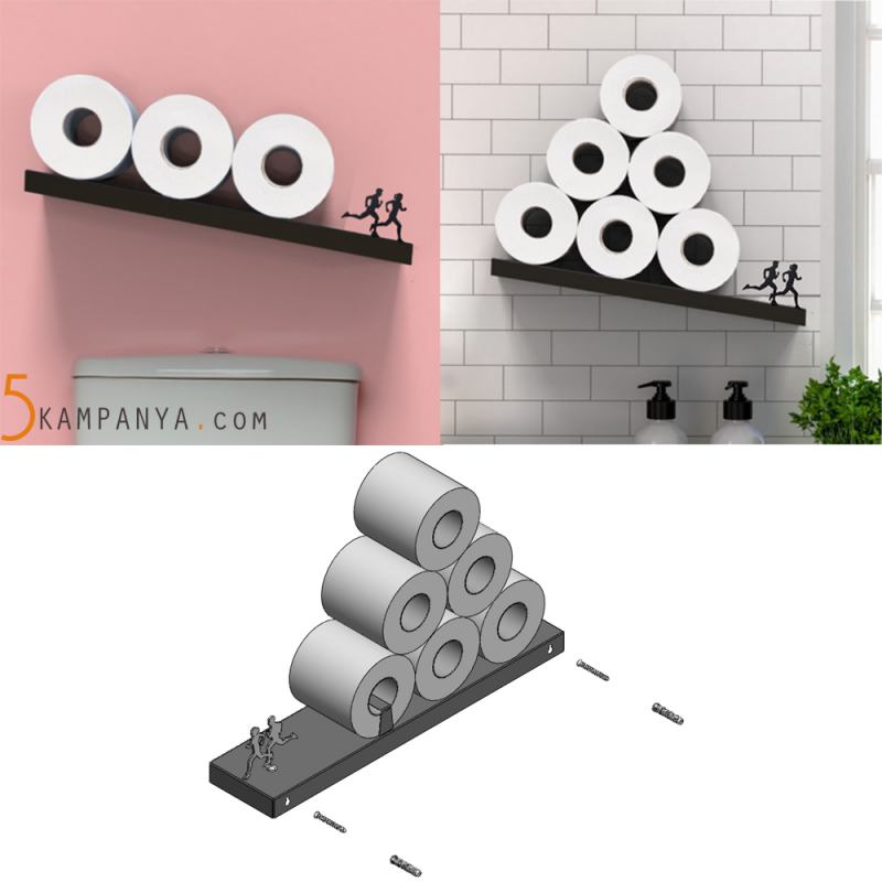 Metal Banyo Rulo Tuvalet Kağıdı Rafı