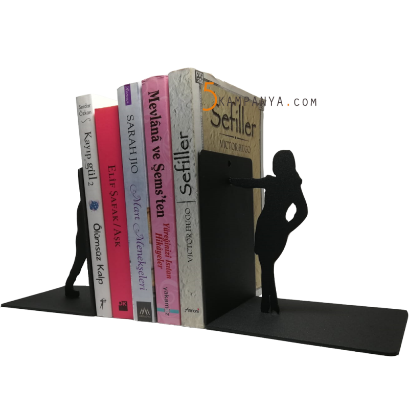 Kadın ve Erkek Figürlü Dekoratif Metal Kitap Desteği