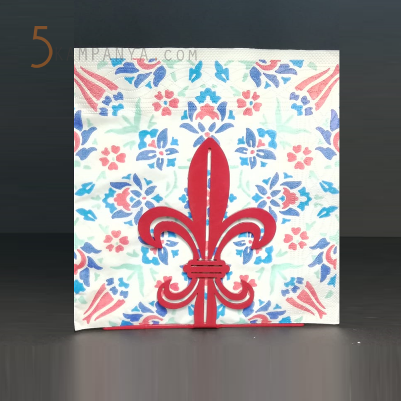 Kırmızı Metal Masa Üstü Peçetelik