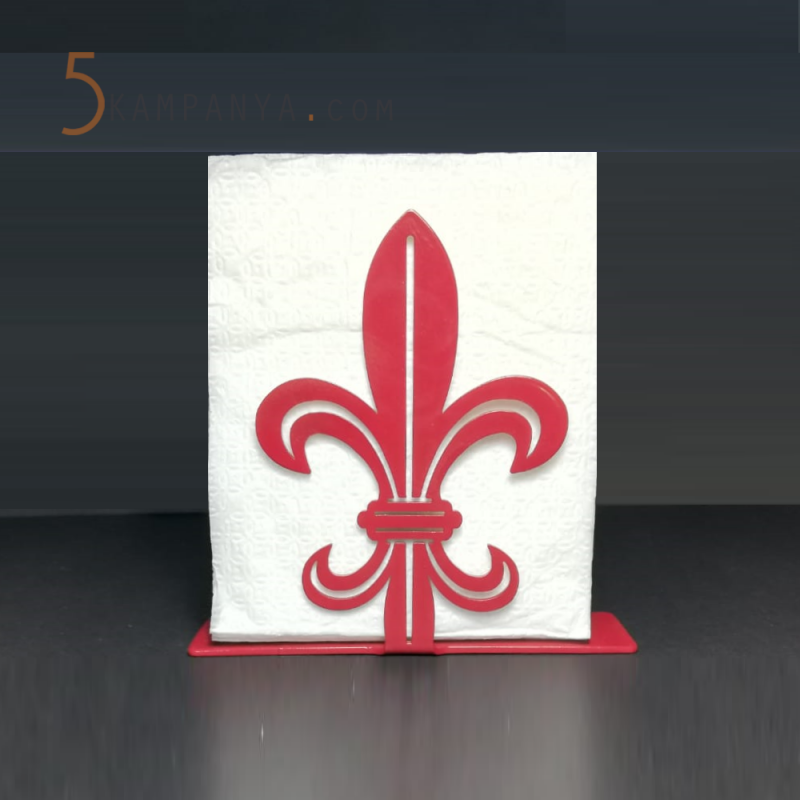 Kırmızı Metal Masa Üstü Peçetelik