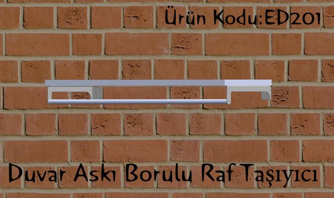 Giyinme Odası Duvar Askı Borulu Raf Tutucu 60cm