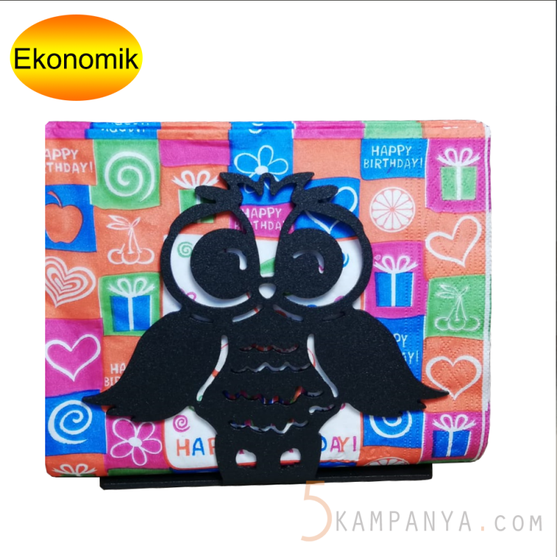 Baykuş Figürlü Dekoratif Metal Peçetelik 