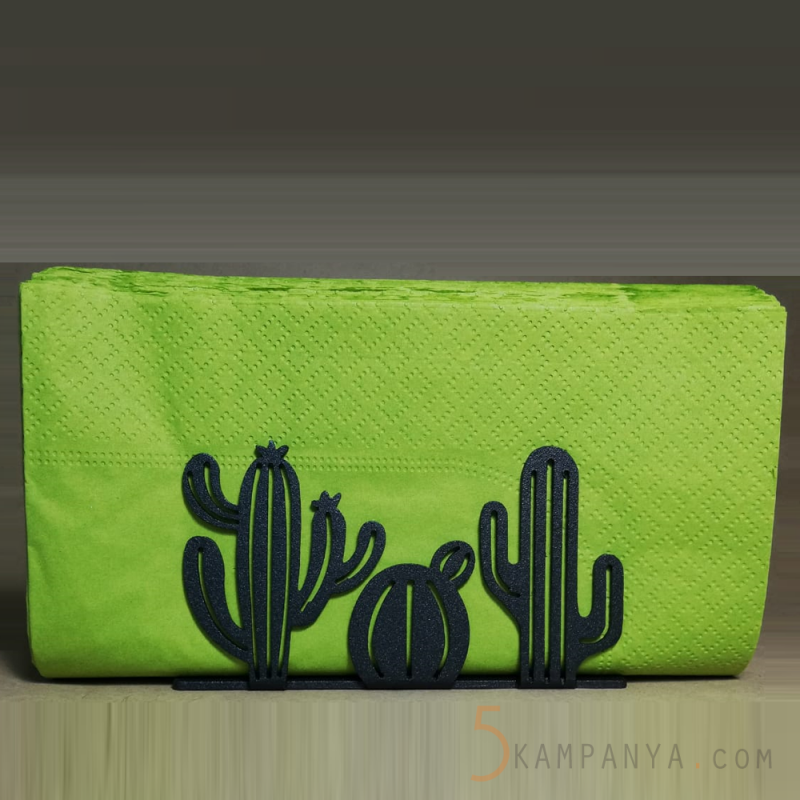 Kaktüs Figürlü Dekoratif Metal Peçetelik	