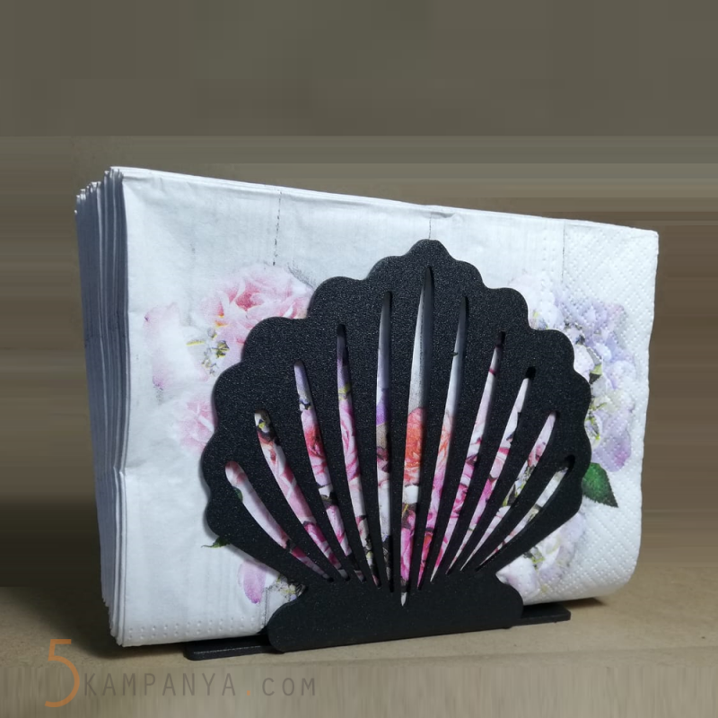 İstiridye Figürlü Dekoratif Metal Peçetelik