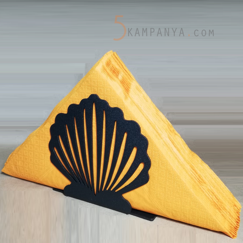 İstiridye Figürlü Dekoratif Metal Peçetelik