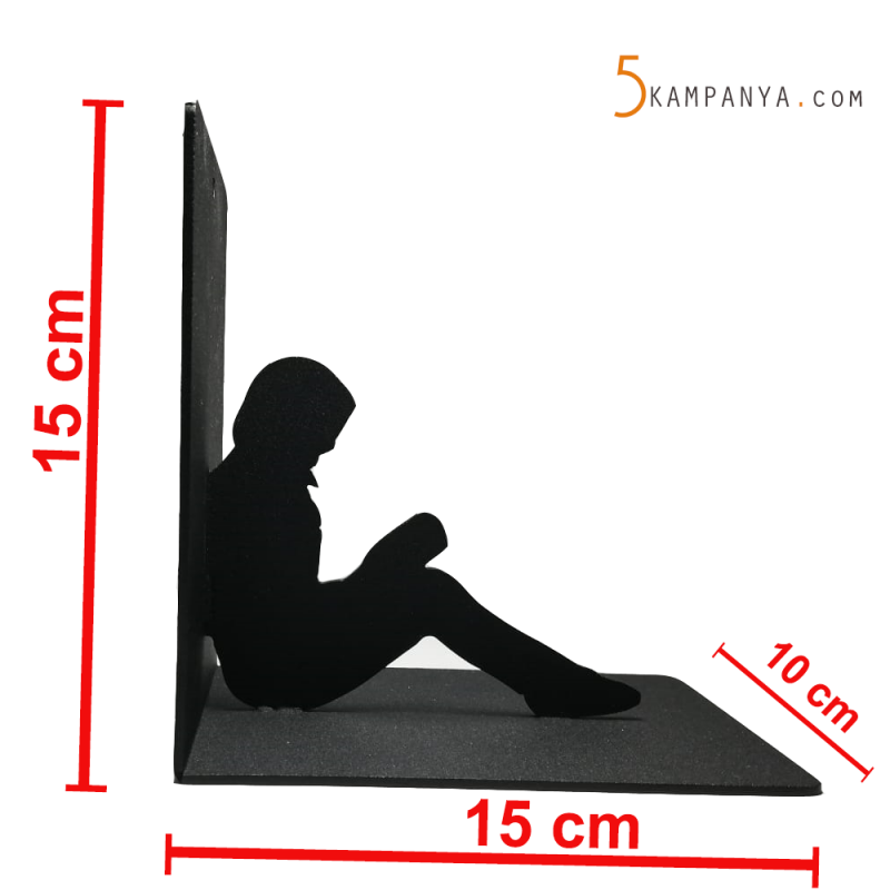 Kitap Okuyan Kadın ve Erkek Figürlü Dekoratif Metal Kitap Tutucu