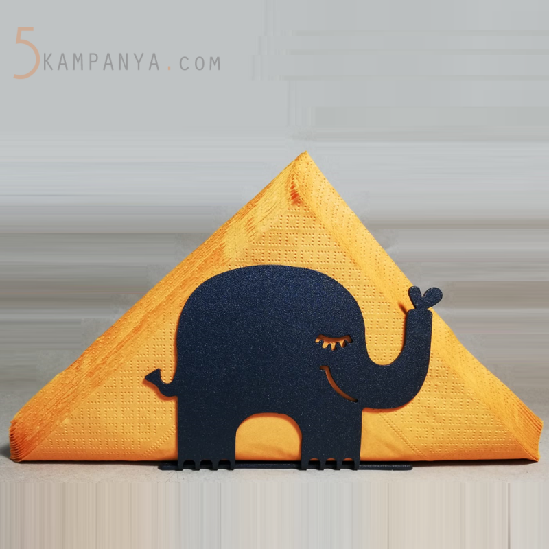 Fil Figürlü Dekoratif Metal Peçetelik