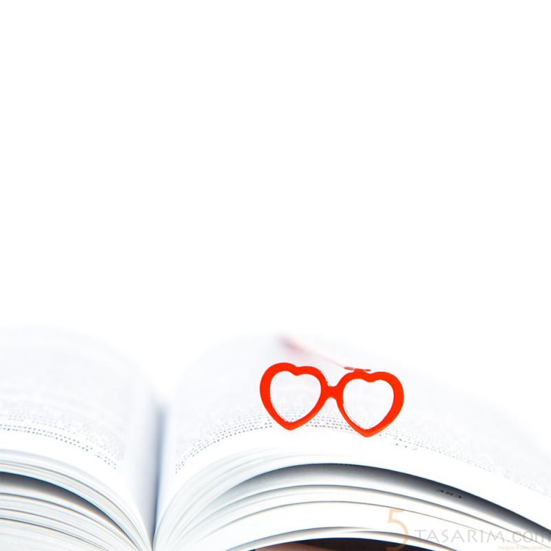 Hediyelik Kalpli Kitap Ayracı