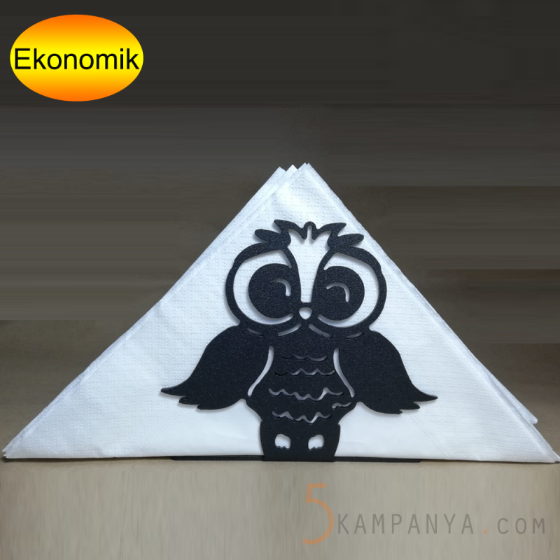 Baykuş Figürlü Dekoratif Metal Peçetelik 