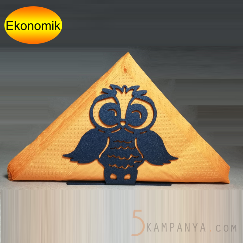 Baykuş Figürlü Dekoratif Metal Peçetelik 