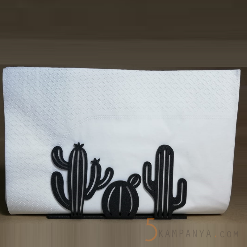 Kaktüs Figürlü Dekoratif Metal Peçetelik	