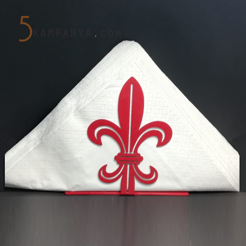 Kırmızı Metal Masa Üstü Peçetelik