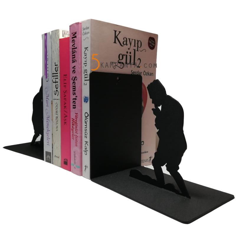 Atatürk Figürlü Dekoratif Metal Kitap Tutucu