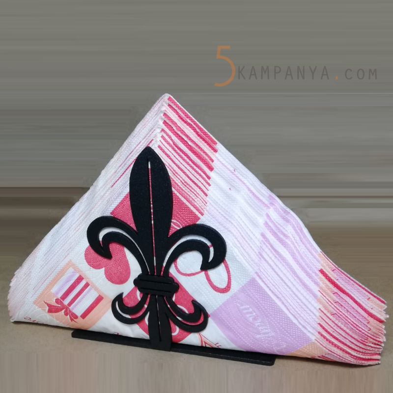 Zambak Figürlü Dekoratif Metal Peçetelik