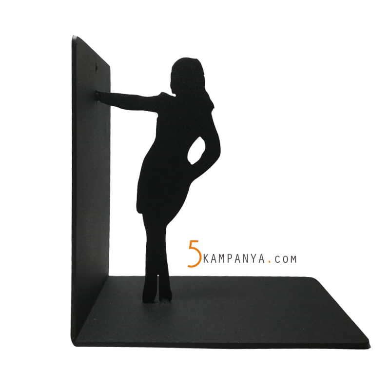 Kadın ve Erkek Figürlü Dekoratif Metal Kitap Desteği