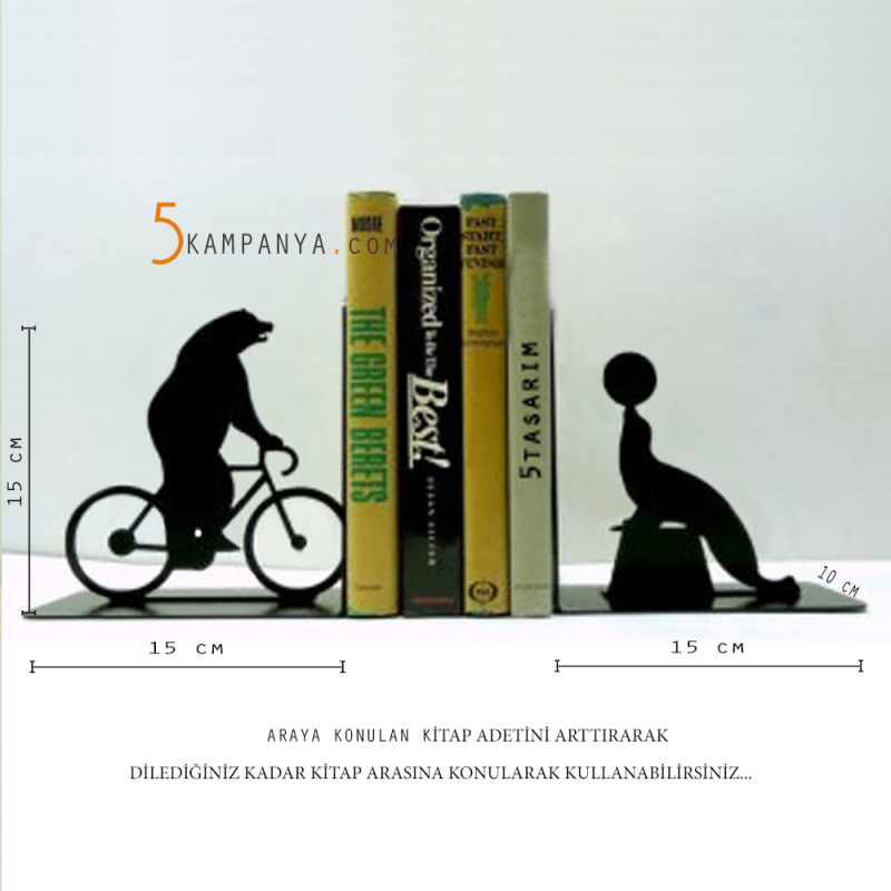 Becerikli Hayvanlar Figürlü Kitap Tutucu