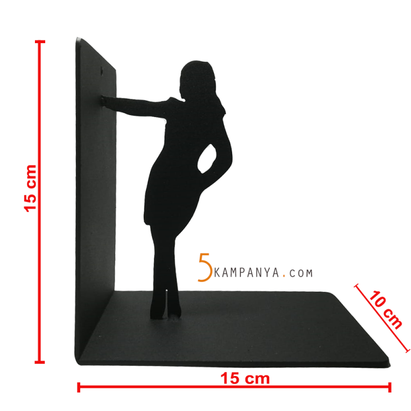 Kadın ve Erkek Figürlü Dekoratif Metal Kitap Desteği