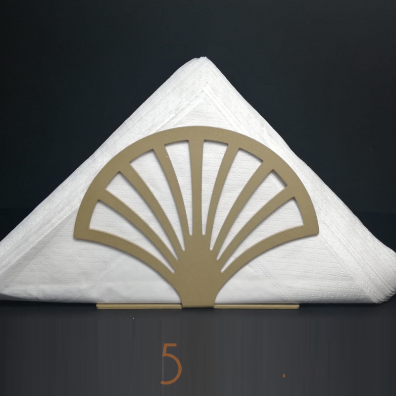 Yelpaze Figürlü Dekoratif Gold (Altın Rengi) Metal Peçetelik	