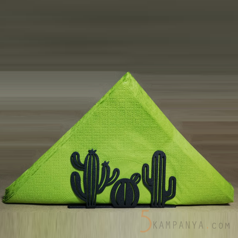 Kaktüs Figürlü Dekoratif Metal Peçetelik	