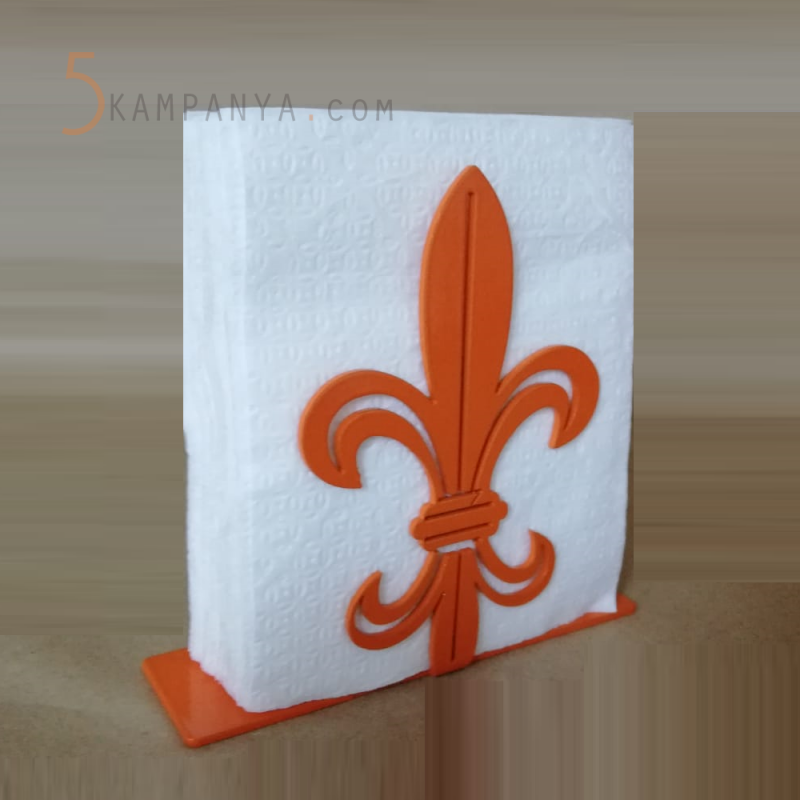 Vintage Zambak Figürlü Dekoratif Metal Peçetelik