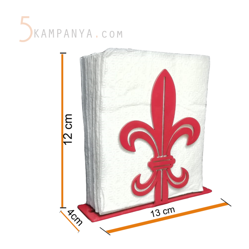 Kırmızı Metal Masa Üstü Peçetelik