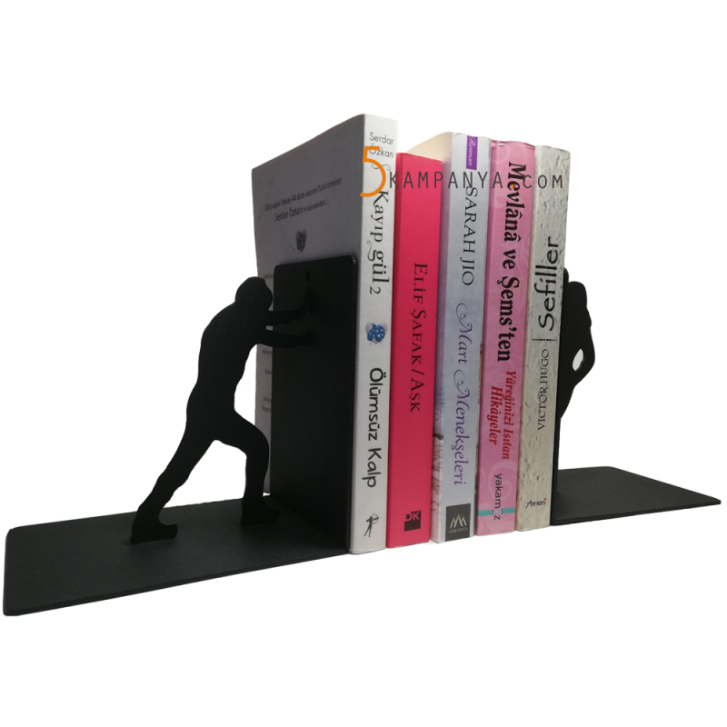 Kadın ve Erkek Figürlü Dekoratif Metal Kitap Desteği